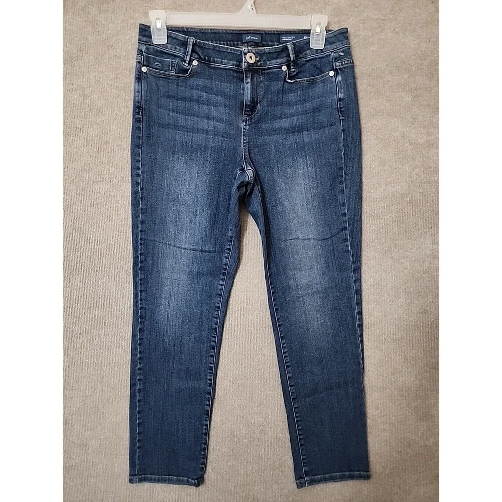 J Jill Weekender Jeans Womens 10 Petite Blue Medium Wash Straight Leg Stretch